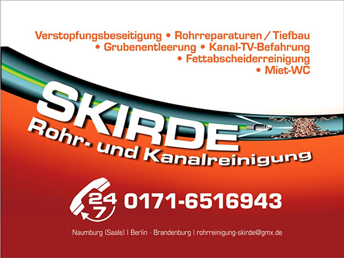 Rohrreinigung Skirde – Rohr- und Kanalreinigung, 24-h-Notdienst 0171 6516943